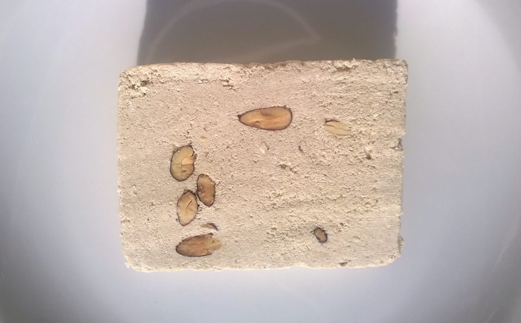 Slice of Olympos Halva with Almonds by Papayianni Bros