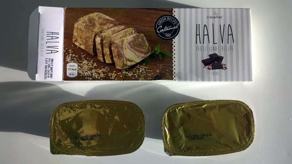 Two containers of Halva Cocoa by Cretamel taken out from the packaging