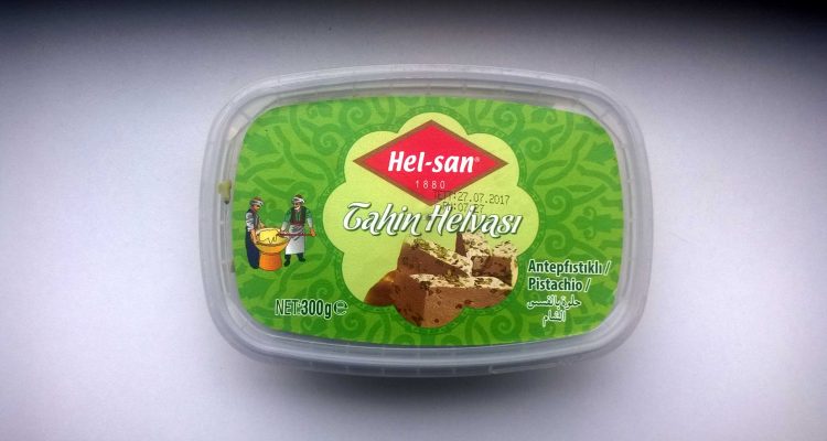 Packaging of Hel-San Halva with pistachio