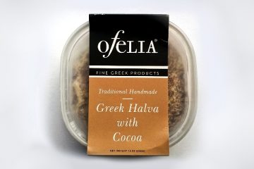 Packaging of Handmade halva with cocoa by Ofelia