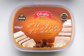 Packaging of Ciloglu helva with cocoa