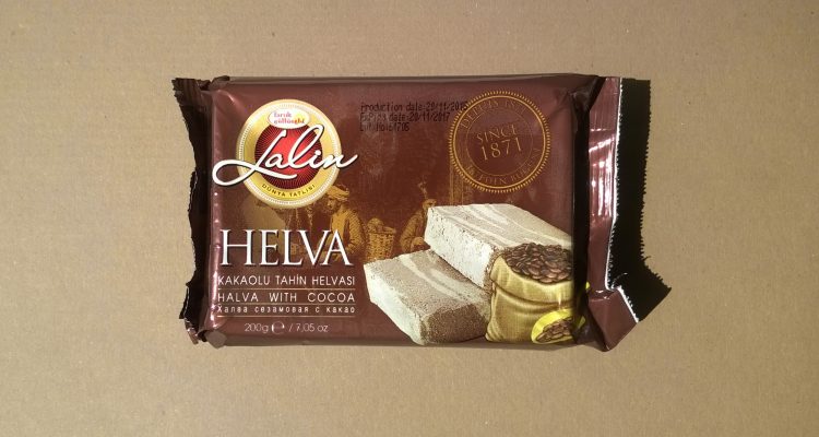 Packaging of Lalin halva with cocoa