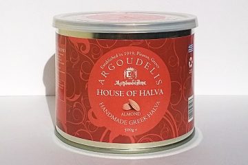 Can of Handmade Halva Almonds by Argoudelis