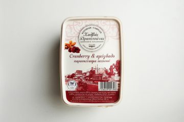 Packaging of Halvas Drapetsonas Cranberry and Almonds