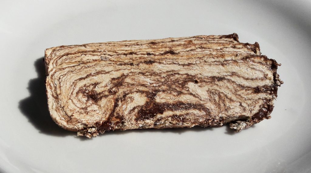 Three slices of Halva with couverture chocolate by Matis