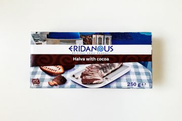 Packaging of Eridanous halva with cocoa