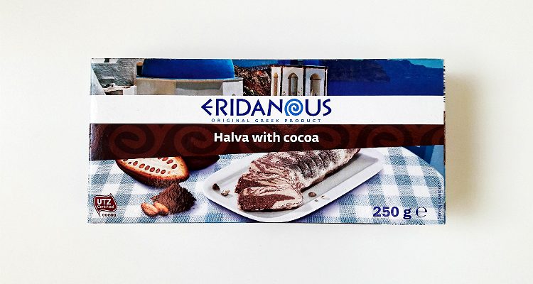 Packaging of Eridanous halva with cocoa