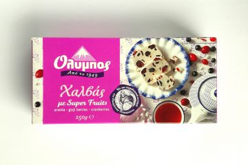 Packaging of Olympos Halva with Super Fruits by Papayianni Bros